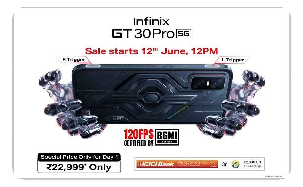 Infinix GT 30 Pro ₹24,999 में धांसू Gaming Phone